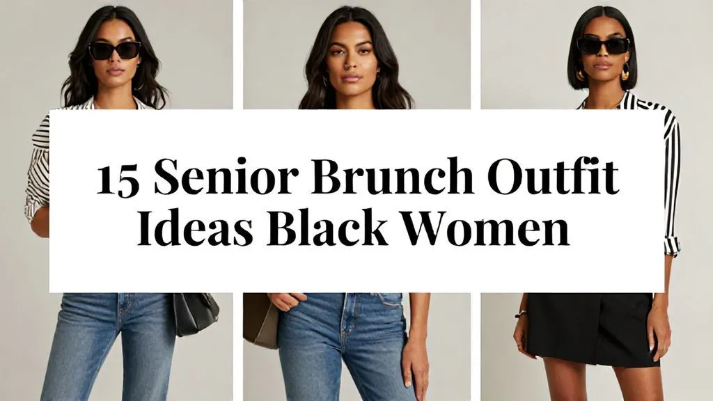Three women in chic attire illustrating 15 Senior Brunch Outfit Ideas For Black Women.