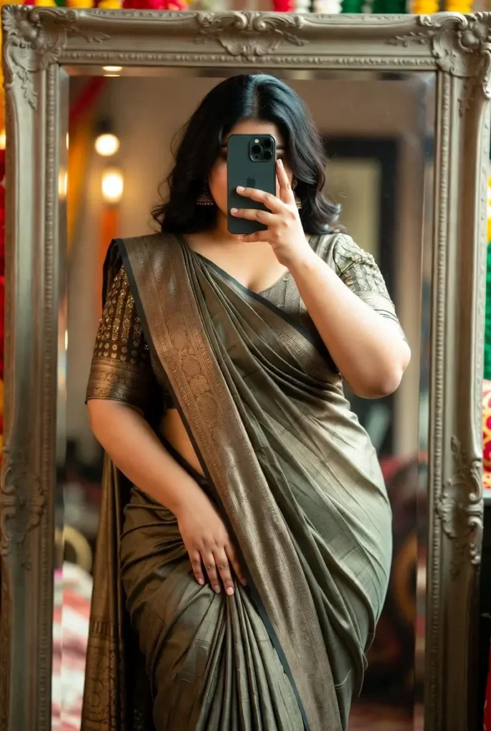 Elegant saree draping style - timeless Indian outfit ideas for plus-size women