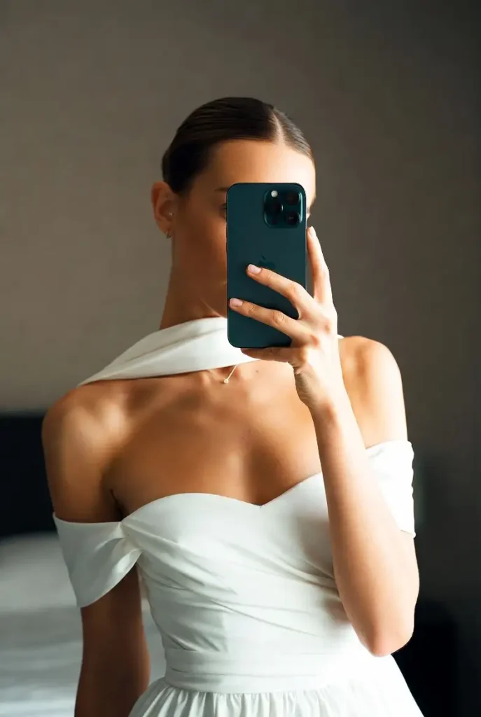 Elegant white off-shoulder dress, perfect for the formal section of our 15 White Dress Outfit Ideas.