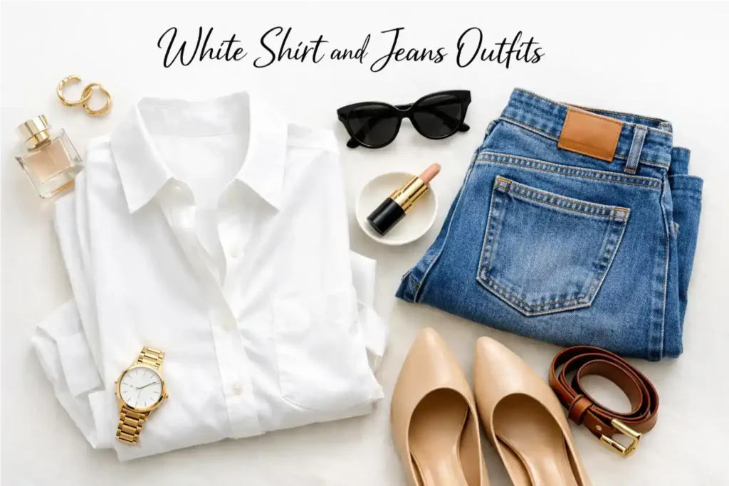 White Shirt and Jeans Outfits