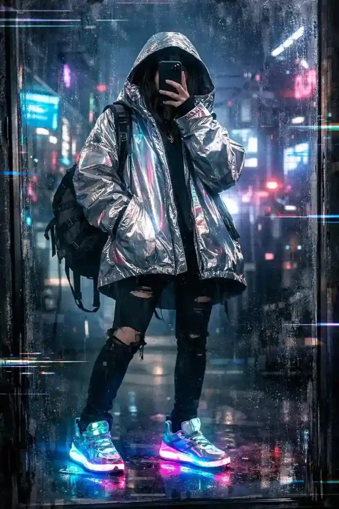 "Tactical tech ninja from 16 Cyberpunk Outfit Ideas: all-black tactical gear with straps and face mask"