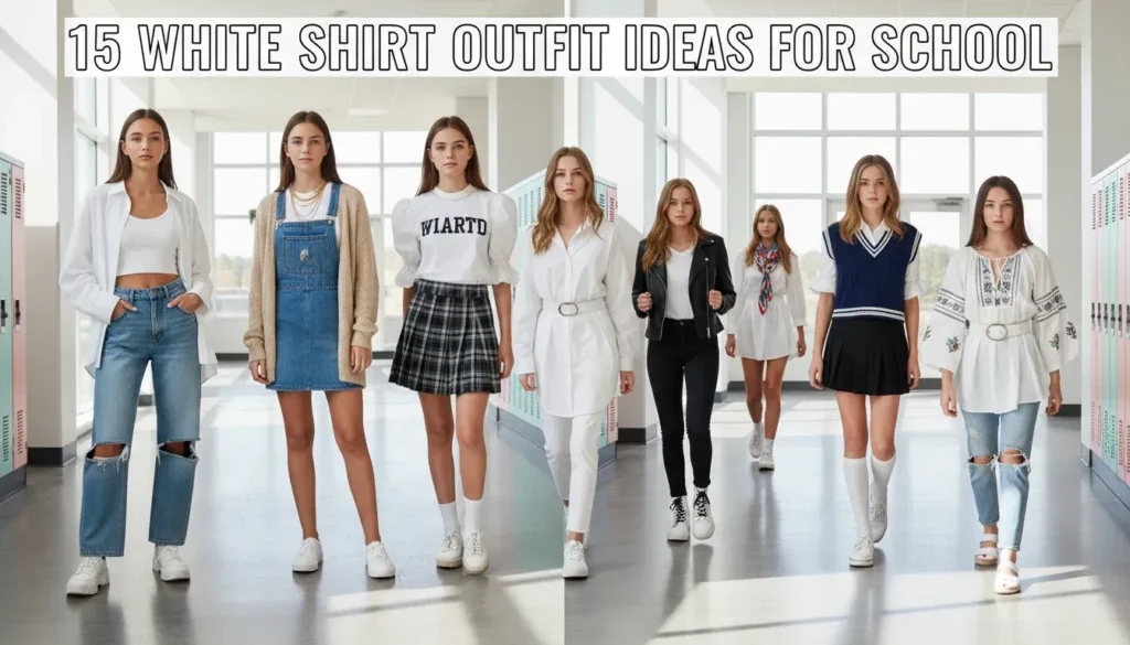 White Shirt Outfit Ideas for School: 15 Stylish Looks! to try